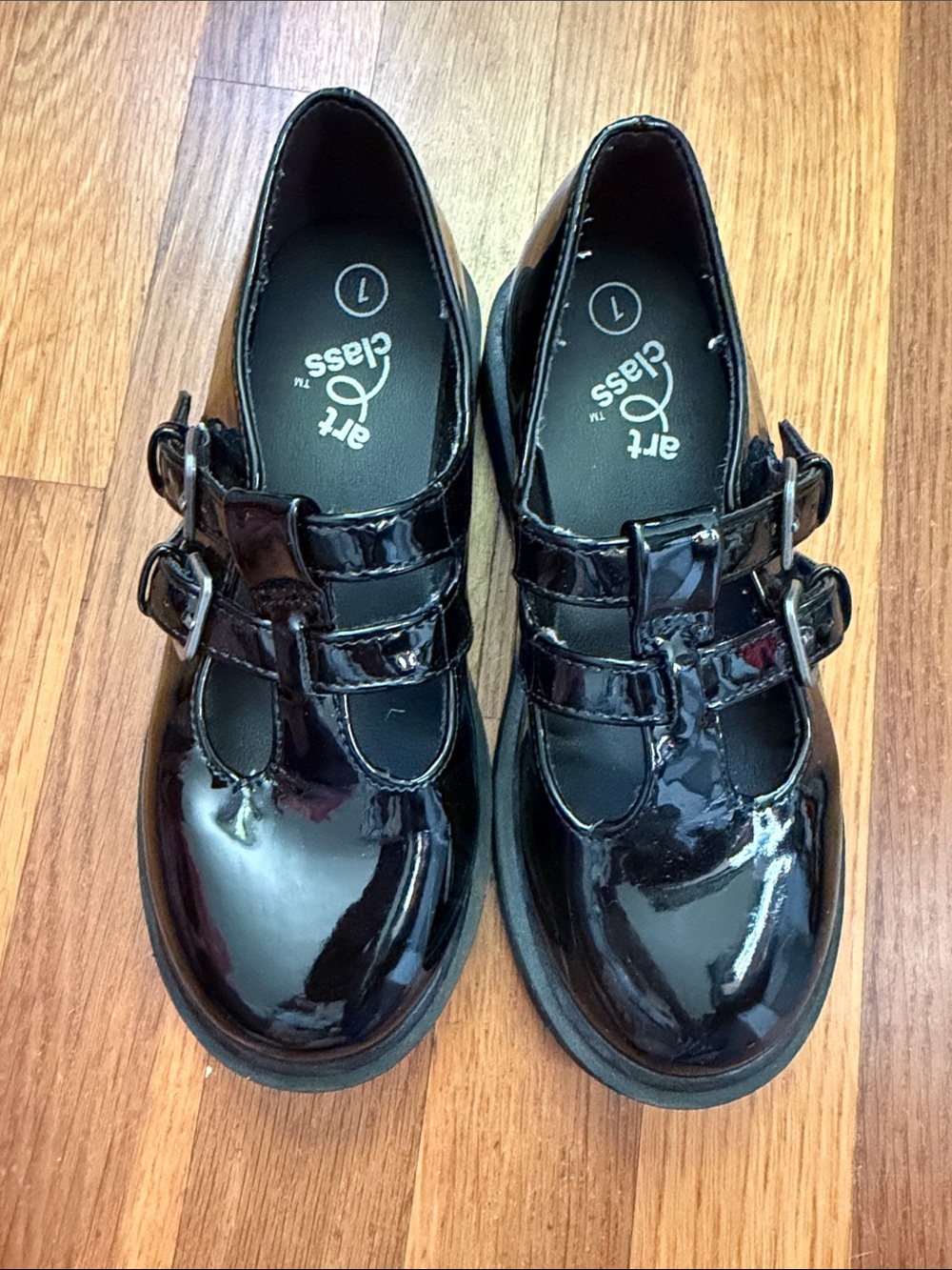 art class Black Patent Double-Strap Mary Jane Shoes